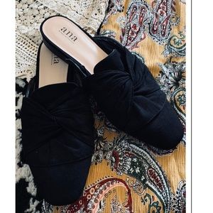 Black slide on mules